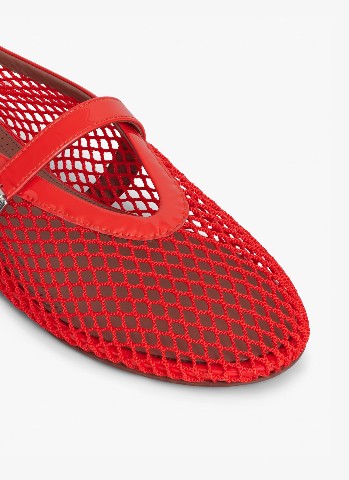 BALLET FLATS IN FISHNET ALAÏA ORANGE BALLET FLATS IN FISHNET
